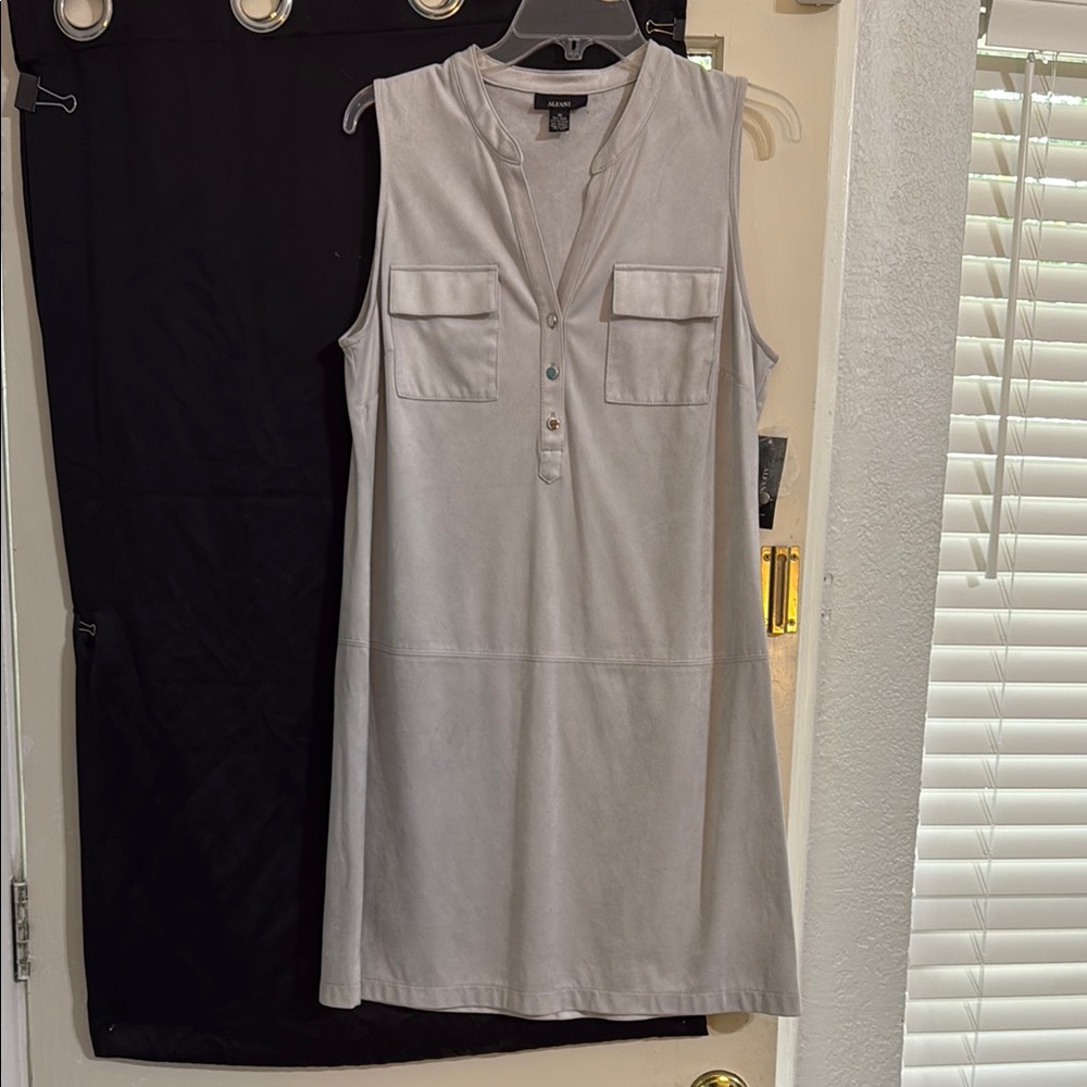 Alfani Women's Sleeveless Faux Suede Shirt Dress Size 10